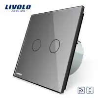 Livolo EU Standard Touch House Home Led Remote Curtains Switch VL-C702WR-15 Crystal Glass Panel,Mini Remote Is Not Included