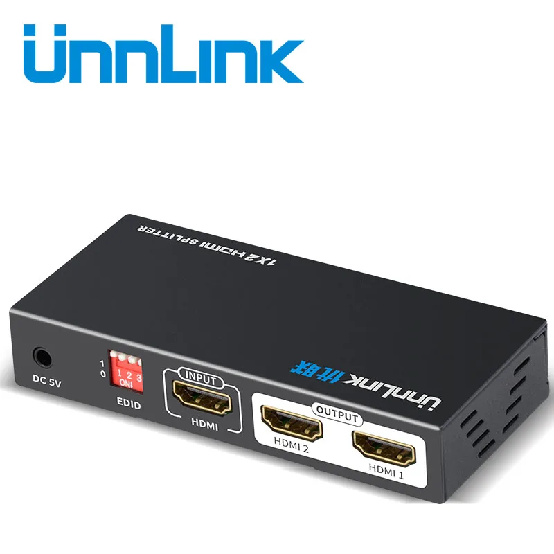 

Unnlink HDMI Splitter 1x2 UHD 4K@30Hz FHD 1080P@60Hz 3D EDID for computer smart led tv mi xbox one 360 projector ps3 ps4 monitor