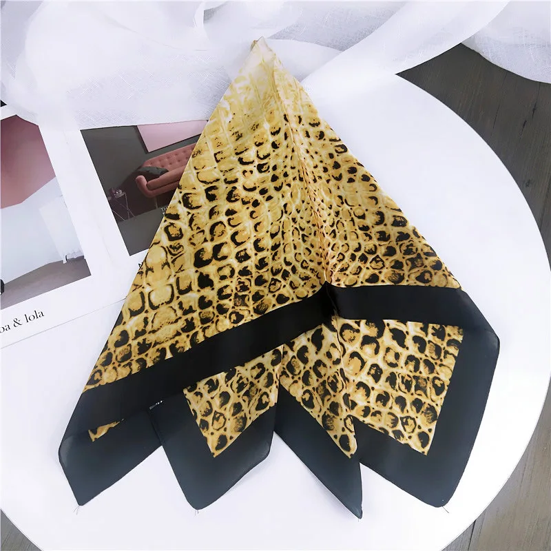2019 New Vintage Women Fashion Summer spring Brand Square scarf Silk Satin skinny Scarves Head Neck Hair Tie Band neckerchief