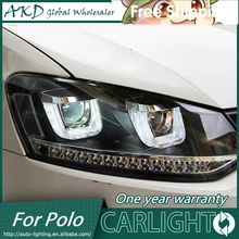 AKD Car Styling for VW Polo GTI Headlights New Polo LED Headlight DRL Bi Xenon Lens High Low Beam Parking Fog Lamp Accessories
