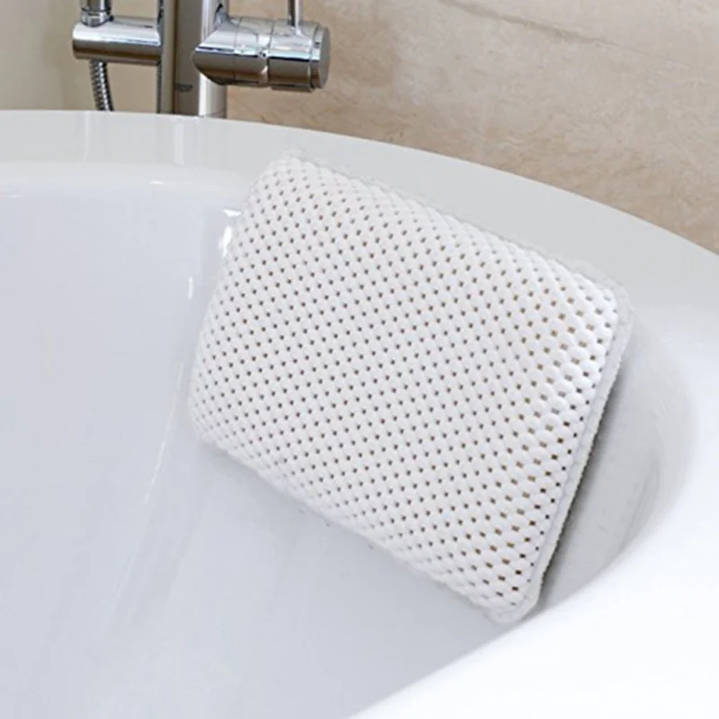 

Soft Bathtub Pillow Headrest Waterproof Bath Pillows Cushion Head Neck Rest Pillows With 8 Suction Cups Bathroom Accessories