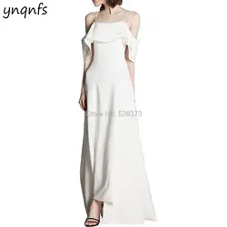 YNQNFS ED157 халат Soiree Longue Vestido Fiesta Abendkleid оборки, открытые плечи платья подружки невесты 2019