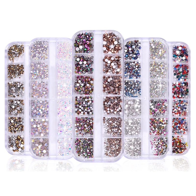 

12 Type/Box Slime Clay 3D Rhinestone Filler Slime For Nails Art Tips DIY Lizun Mud Decoration Toys Accessories