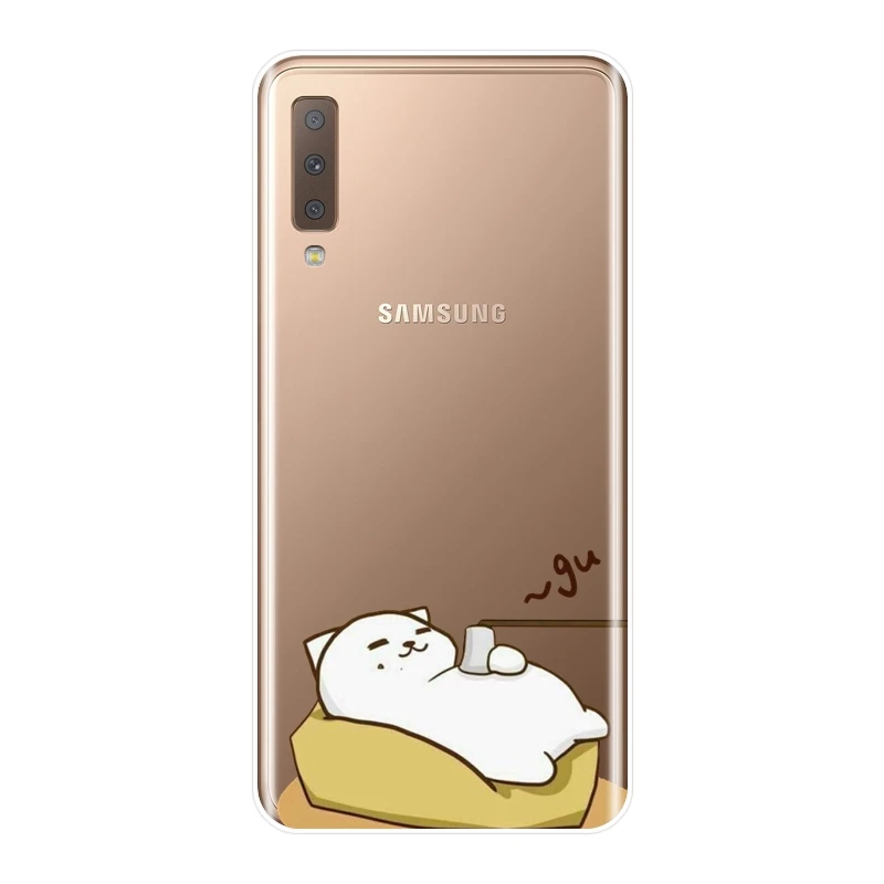 Чехол для телефона Samsung Galaxy A6 A8 Plus 2018 милая пара кошек силиконовая Мягкая задняя