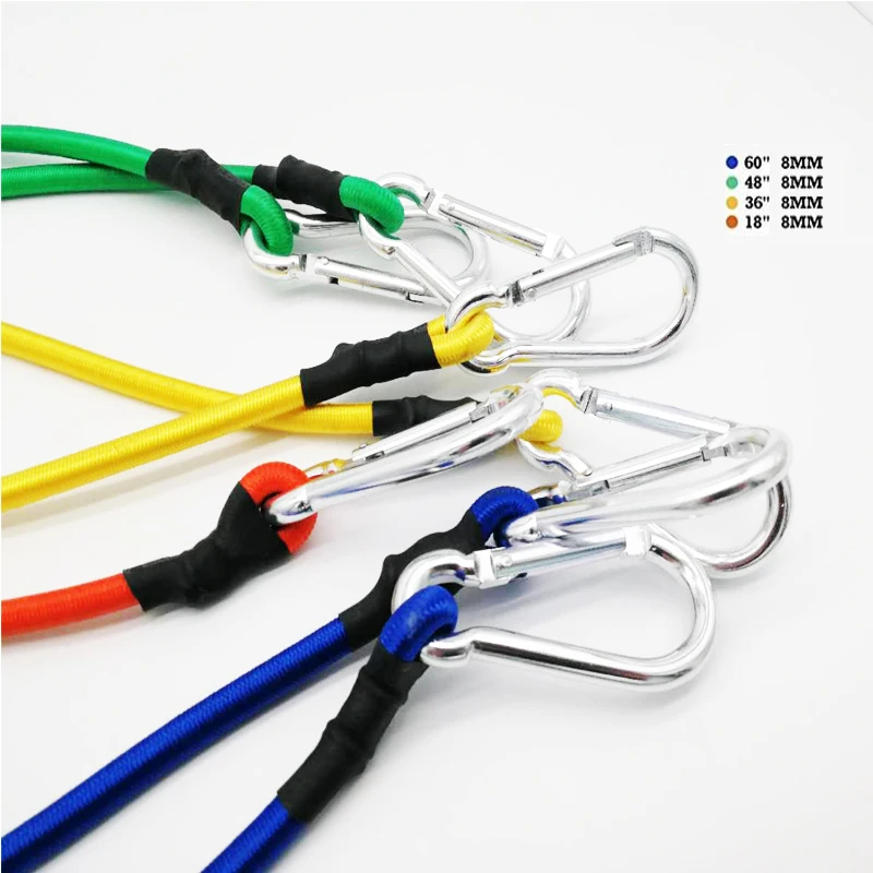 

Carabiner Super 4 Pieces Heavy Duty Bungee Cords with hooks For Tents, Cargo,Tarpaulin, Holding Wire and Hoses
