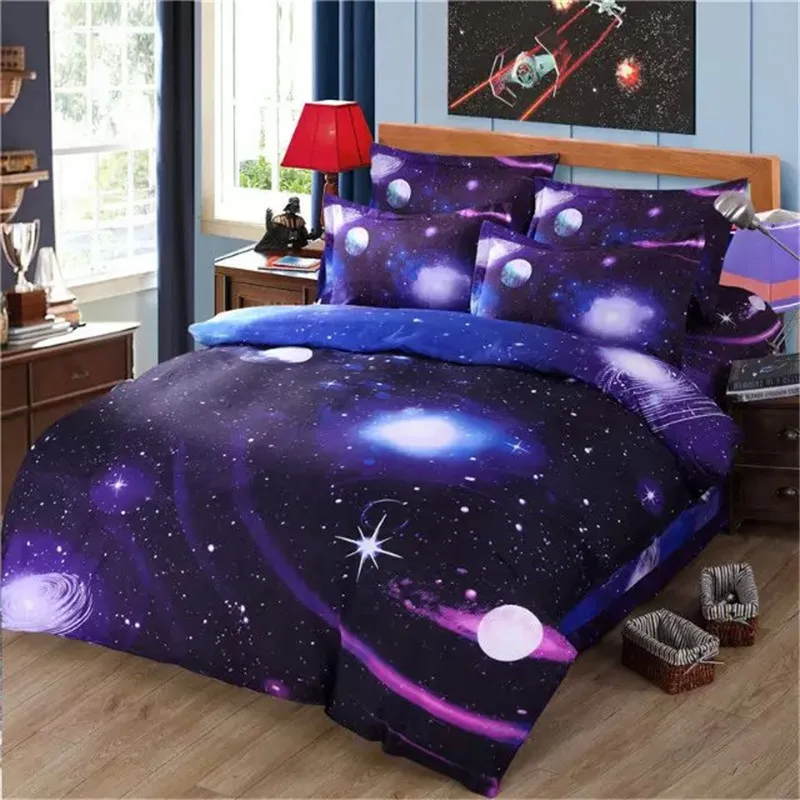3d Galaxy Bedding Sets Twin Queen Size Universe Outer Space Themed Bedspread 2pcs 3pcs 4pcs Bed