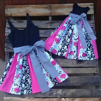 

Mother Daughter Dresses 2018 Summer Family Print Dress Parent-Child Dress Family Matching Outfits Party Dress for Kids and Women
