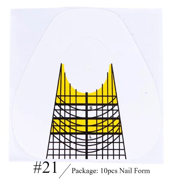 10 шт. форма для ногтей акриловый УФ-гель для наращивания ногтей Бабочка Рыба цветок формы DIY Французский маникюр Клей Наклейки Инструменты CH941 - Цвет: 21