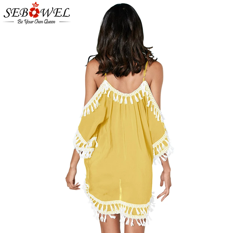 Yellow-Boho-Tassel-Tunic-Cover-up-LC420080-7-2