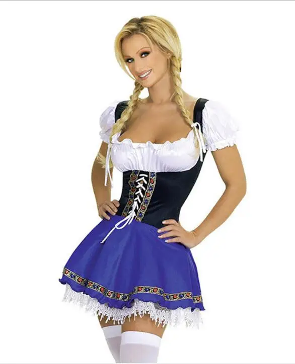 Модный костюм Октоберфест размера плюс 6XL, немецкая Баварская Хайди, нарядное платье, Dirndl Lederhosen Beer Girl Maid, костюм горничной - Цвет: as show