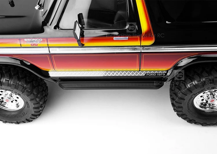 Side skirt stainless steel metal welcome decoration board For 1/10 Rc Crawler Car Traxxas Ford Bronco