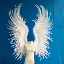 Взрослый большой размер Крылья ангела перо фото реквизит для сцены шоу Хэллоуин костюм свадебные принадлежности для детской вечеринки подарок на день рождения декорации