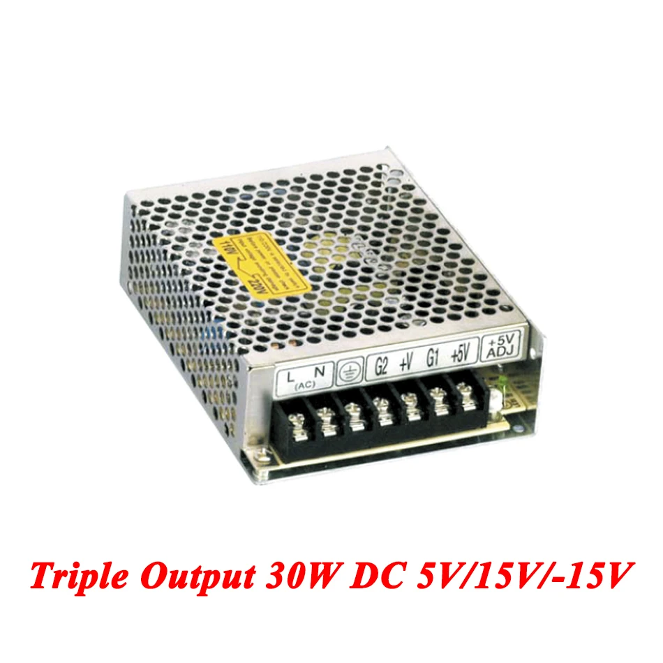 

T-30C Triple output DC power supply 30W 5V 15V -15V,smps power supply for led driver,AC110V/220V Transformer to DC 5V 15V -15V