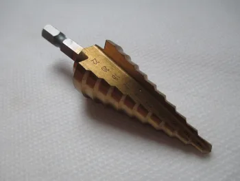 

HSS Titanium-Coated Step Drill Set 1/4" hex shank 4-22mm cutting tool Reamer