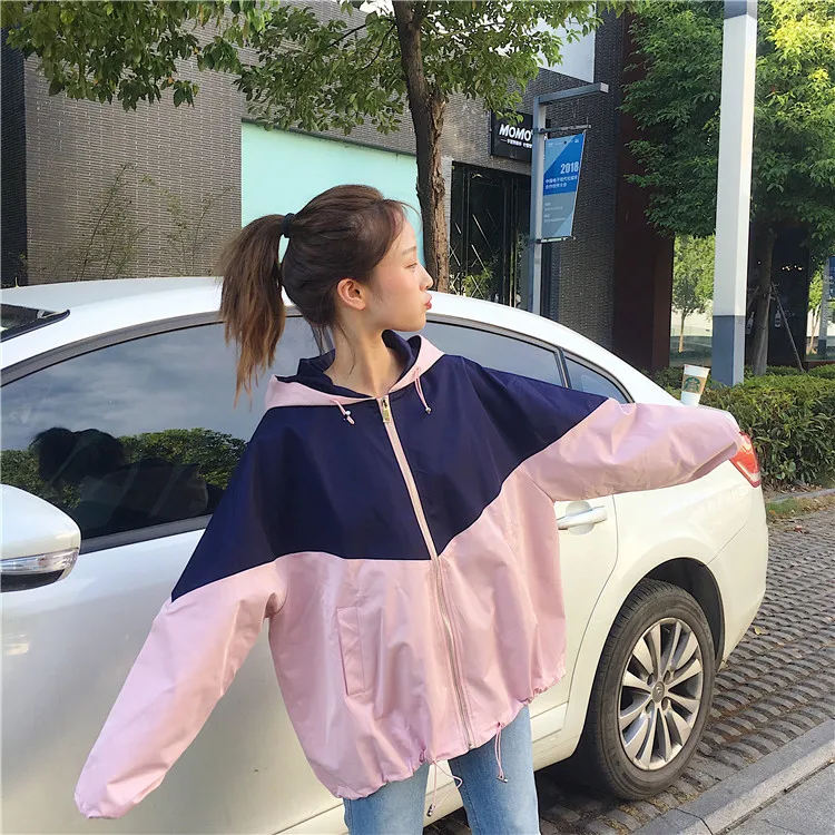 

Women's hip hop wind jacket student bf Harajuku loose hooded jacket ulzzang port wind baseball uniform coat female large size