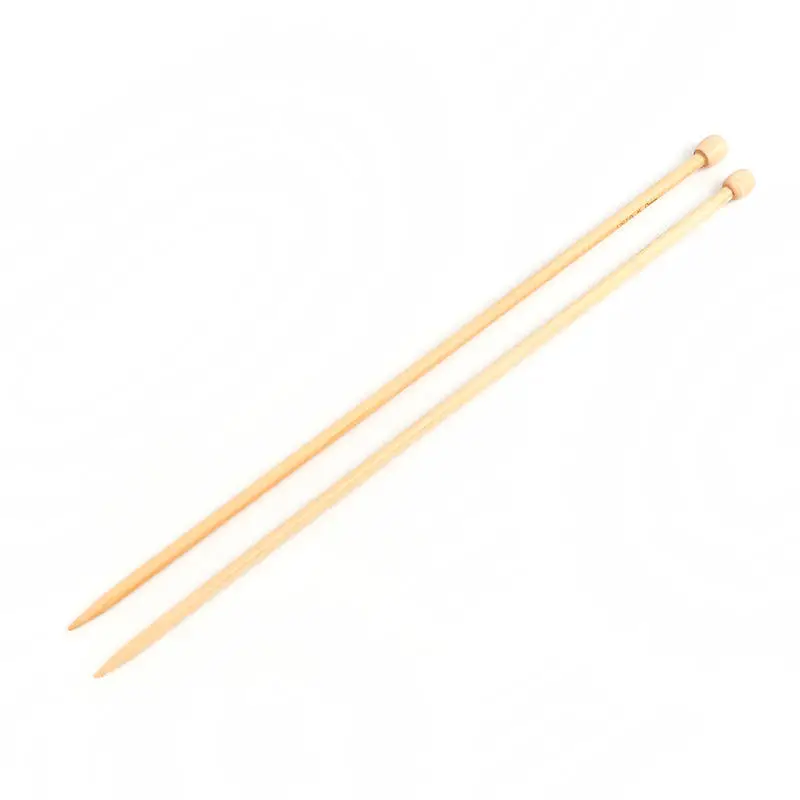 

6mm Bamboo Single Pointed Knitting Needles Crochet Hook Natural Knit Sewing Scarf Sweater Tool 33cm(13") long, 1 Set(2 PCs/Set)