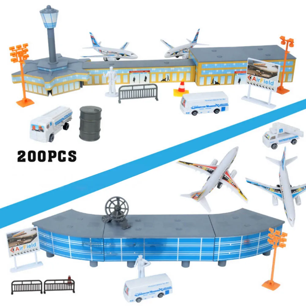200 шт. модель самолета наборы игрушек аэропорт собранные игрушки Моделирование аэропорта сцена обучающие игрушки для детей