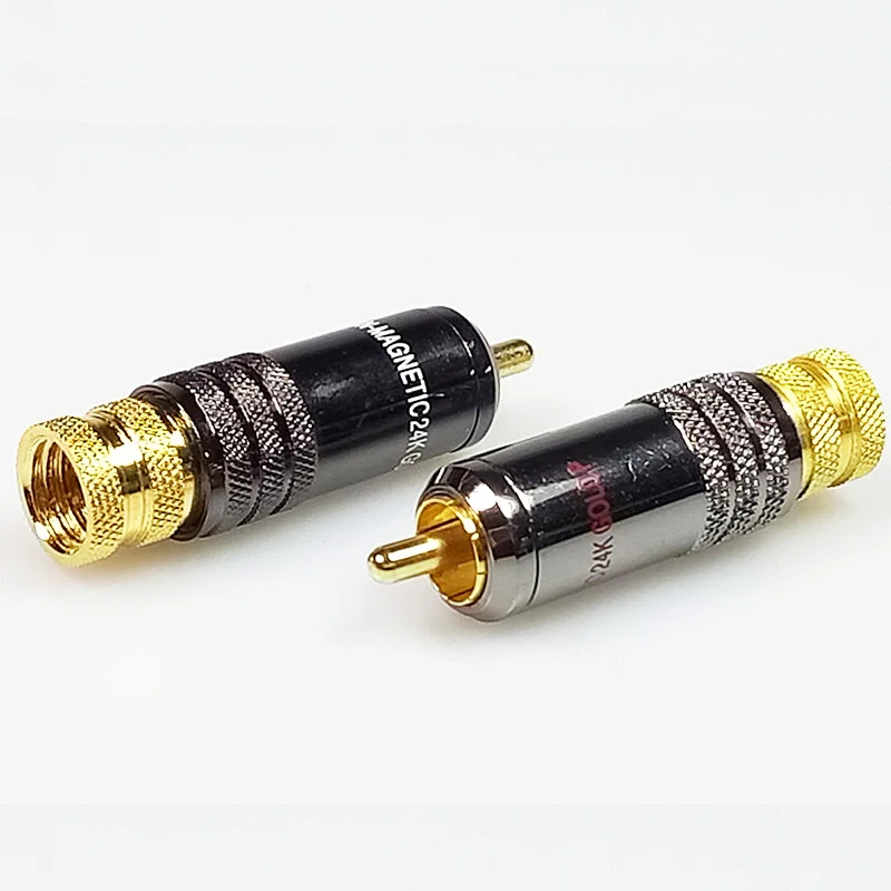 10 шт./лот RCA разъем Немагнитный 24K позолоченный медный штекер Высокое качество