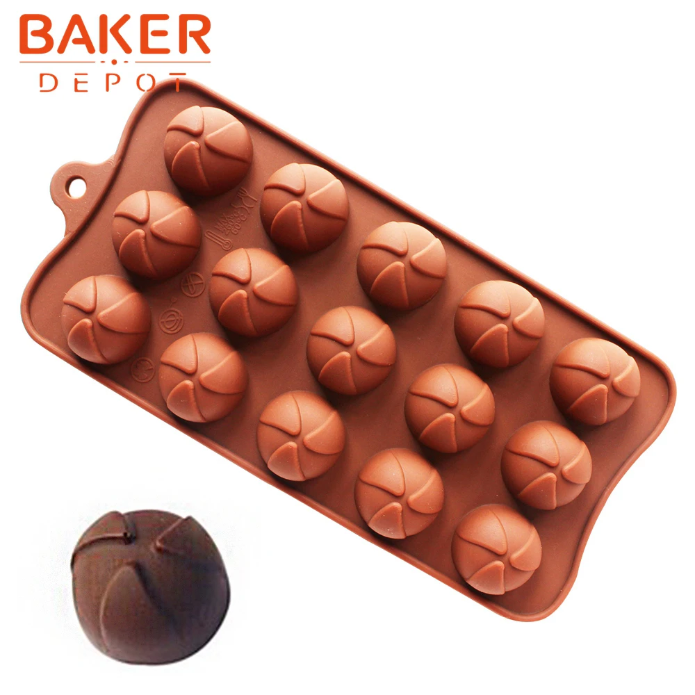 

BAKER DEPOT Silicone Chocolate Mold Cake Bakeware Baking Tool silicone candy jello ice tray round chocolate biscuit pastry mould