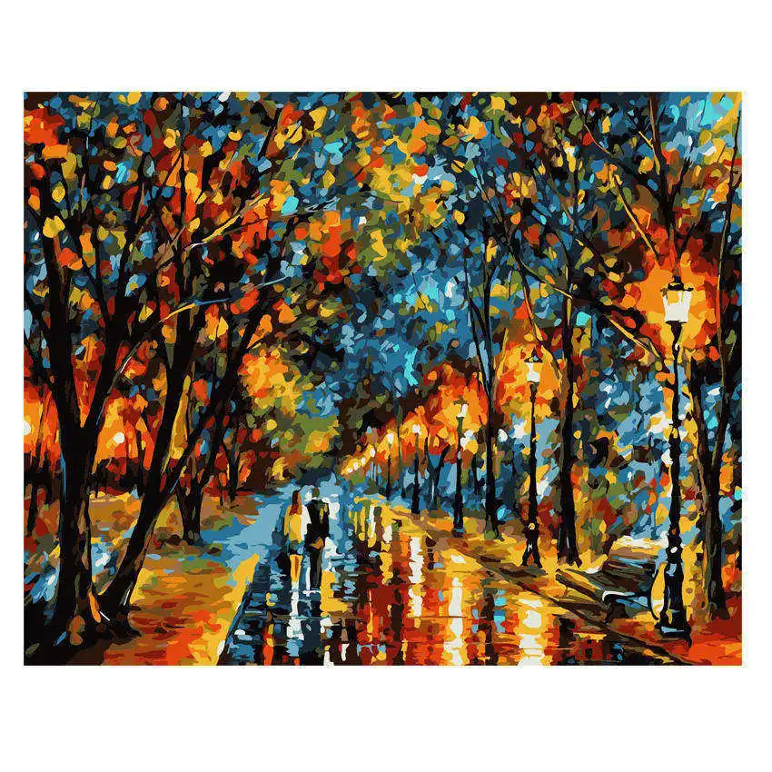 

Walking In The Quiet Street Wall Art Pictures Of Abstract Paintings Canvas Art Print Poster Cuadros Decoracion Christmas Gift