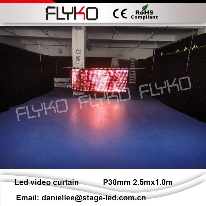 

P3cm 2.5x1.0m Foldable Indoor full color cloth shop advertising video led curtain