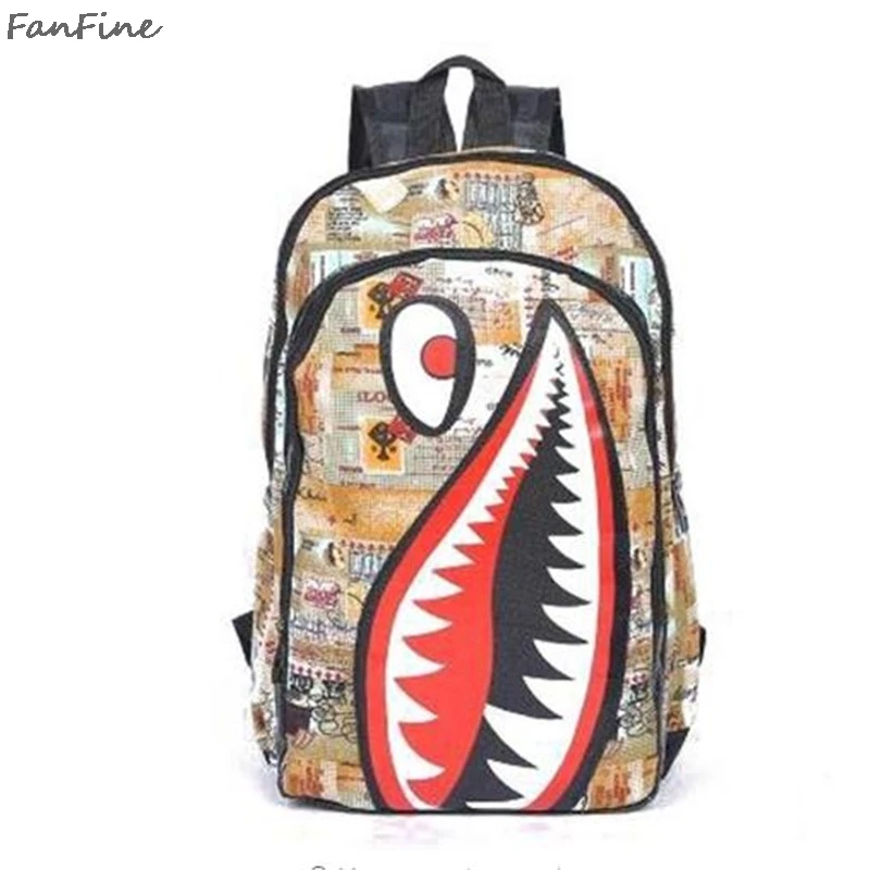 

2017 New fashion BackPack The shark mouth Hippie pop backpack Casual Daypacks women travelling school Backpack Mochila bags