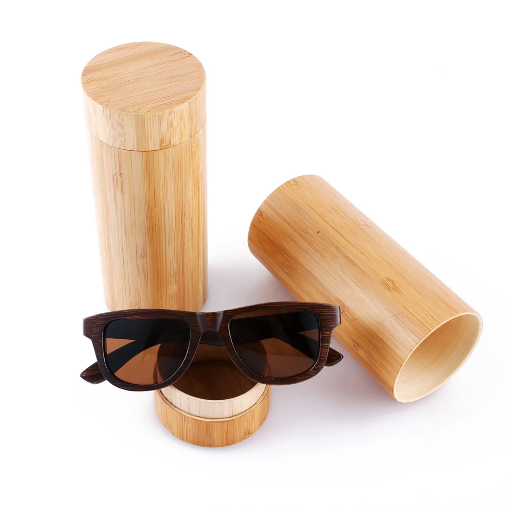 BerWer, маленькие размеры, бамбуковые солнцезащитные очки для мужчин и женщин, бамбуковые женские поляризованные солнцезащитные очки, Oculos de sol Masculino, ручная работа - Цвет линз: brown lens with case