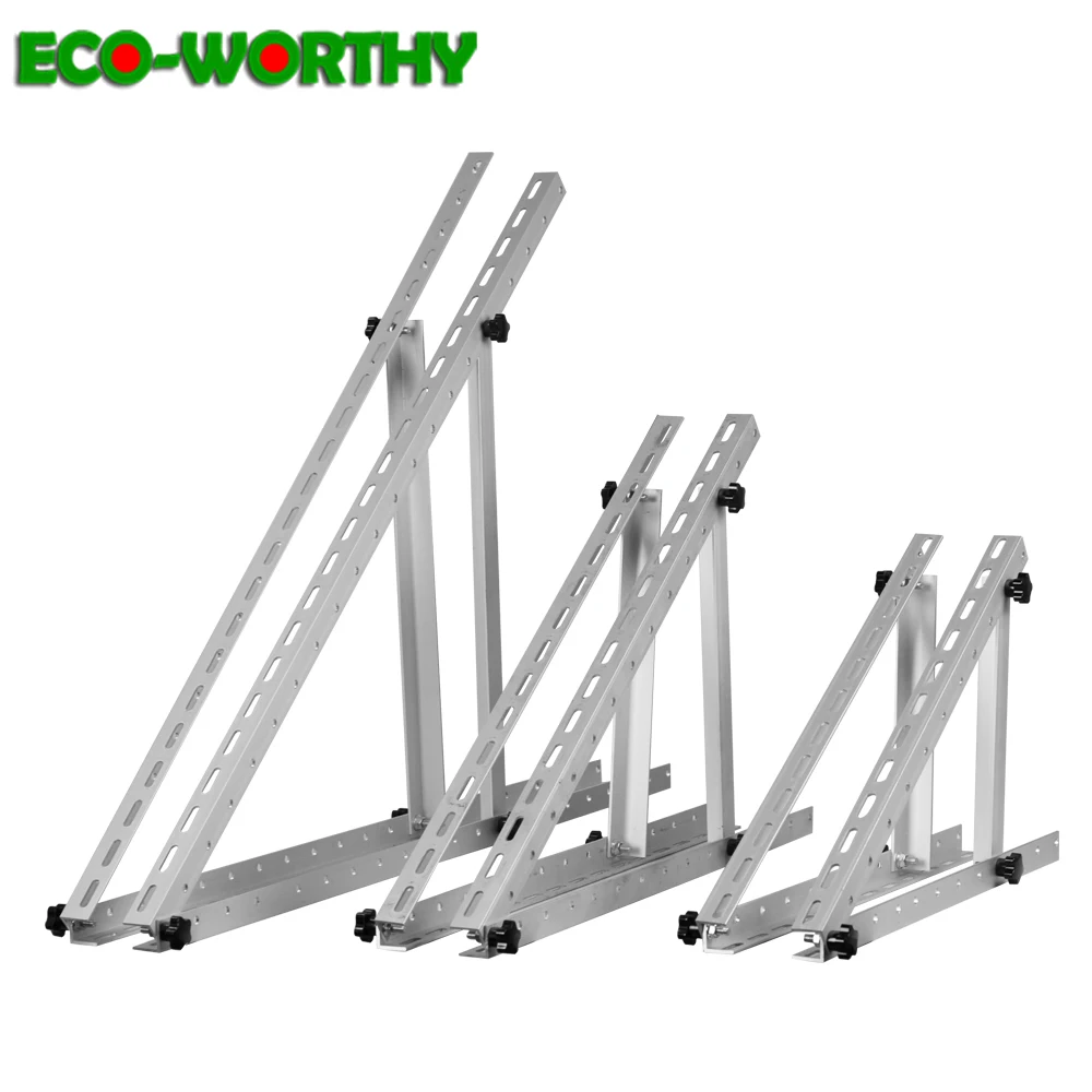 

ECOworthy Metal SolarPanel Mount Bracket Set Adjustable Porous triangular bracket Aluminum Roof Caravan installation accessories