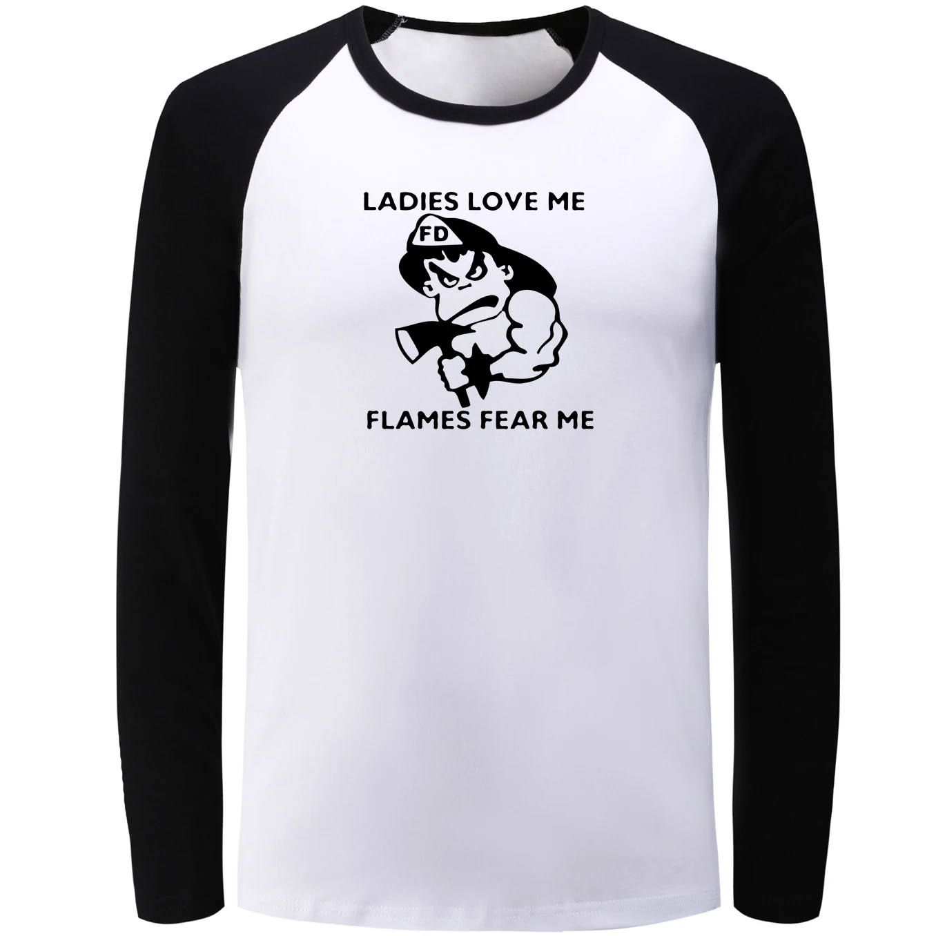 IDzn унисекс модная футболка с длинным рукавом реглан для девушек Love Me Flames Fear me