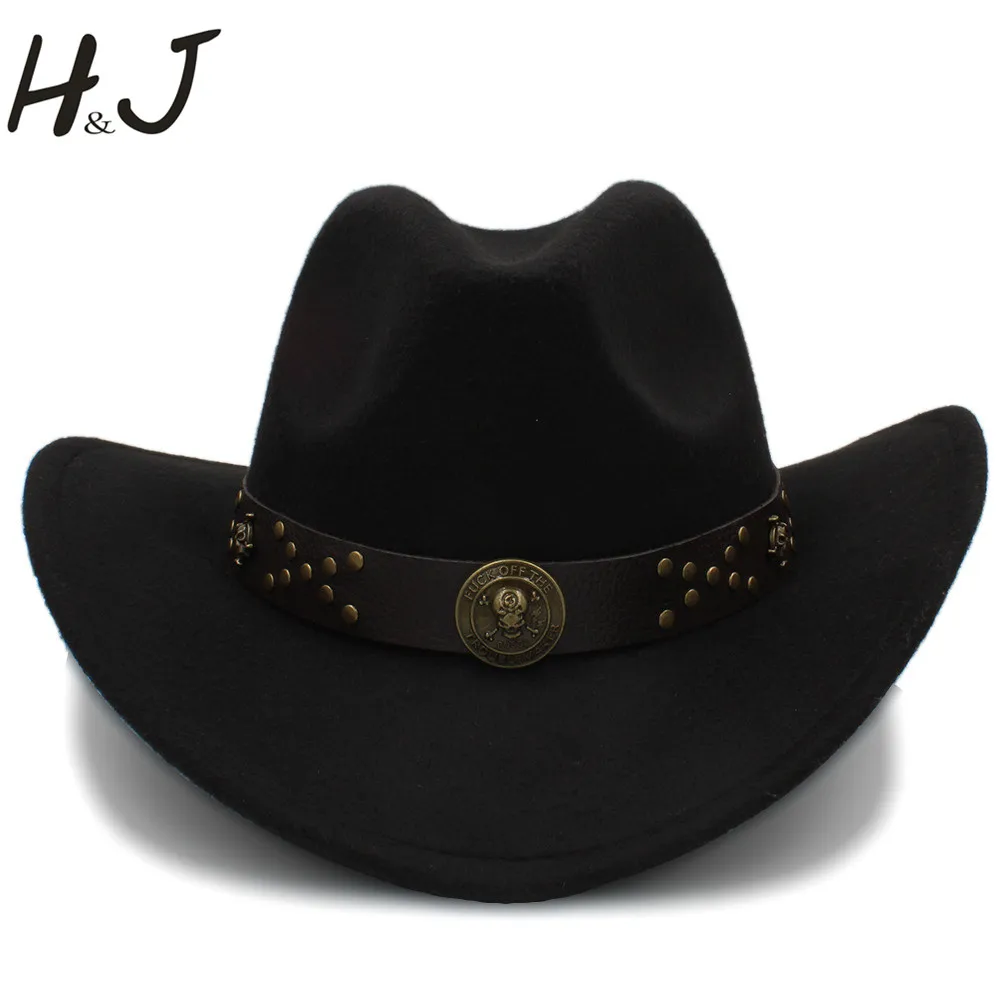 Мужская шерстяная шапка Западный ковбойский стиль джентльмен джаз Cowgirl сомбреро