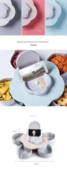 

Rotating melon split storage box nuts dried fruit candy dish rack storage box dish tray with mobile phone bracket