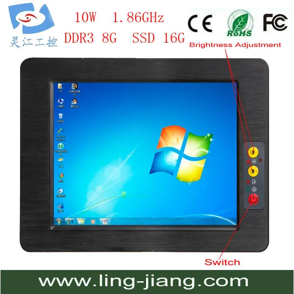 17 inch flat panel industrial embedded all in one pc large touch screen
