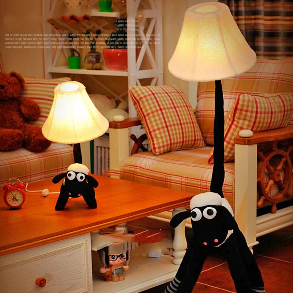 

E27 Led Kids Floor Lamps Cute Cloth Goat Decor Standing Lamps 110V/220V Fabric European Lighting Decor Standing Lamps
