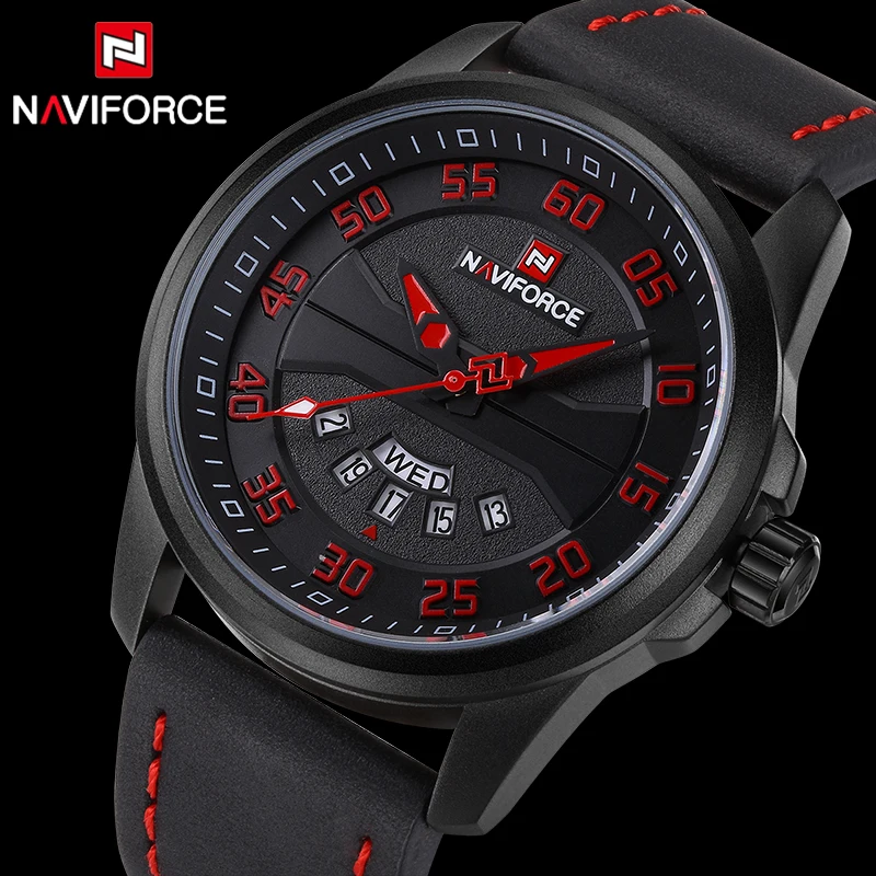 

2017 Top Brand Luxury NAVIFORCE Mens Sports Watchs Men Military Leather Quartz-watch Waterproof Male Clock Relogio Masculino