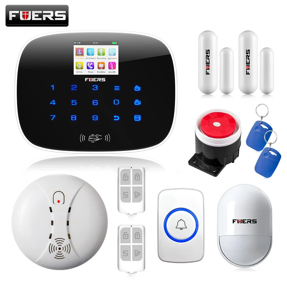 bilder für Original kerui g19 drahtlose gsm hause alarmanlage security mit rfid-tags englisch/russisch sprach drahtlose feuer rauchmelder bilder für Original kerui g19 drahtlose gsm hause alarmanlage security mit rfid-tags englisch/russisch sprach drahtlose feuer rauchmelder