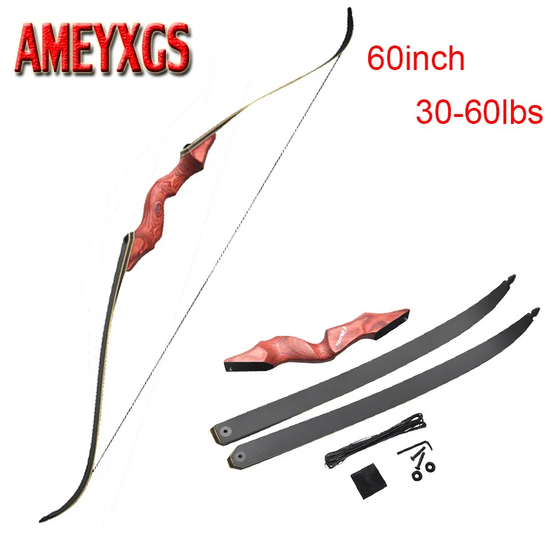 60 Inch Archery Takedown Weight 30 60lbs Recurve Bow Draw Right Hand