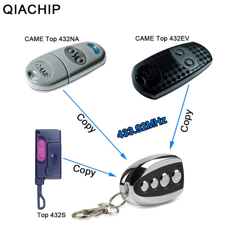 QIACHIP 433 92 Mhz РФ Дубликатор Копировать пришел топ 432EV TOP 432NA TOP432NA МГц 4 CH ворота гаража
