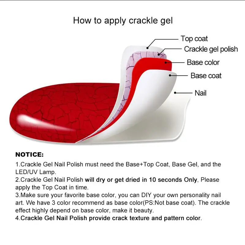 Лак для ногтей KADITION Crackle Shatter 7 мл Гель лак Lucky 12 видов цветов выбор трещин УФ