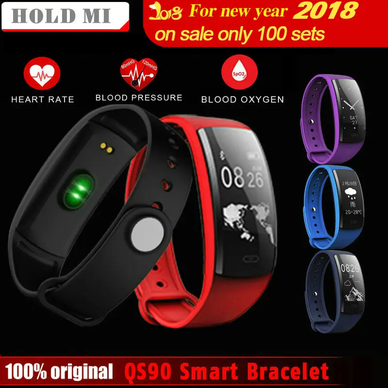 

Hold Mi QS90 Blood Pressure Smart Bracelet Heart Rate Monitor Blood Oxygen Monitor Fitness Tracker for Andriod IOS VS QS80