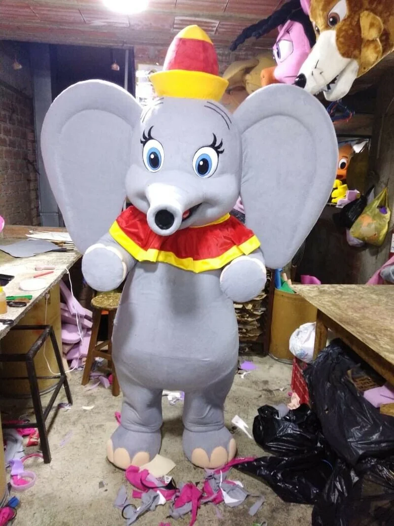 

New Dumbo Gray Elephant Circus Mascot Costume Suits Cosplay Party Game Dress Outfits Clothing Advertising Carnival Halloween