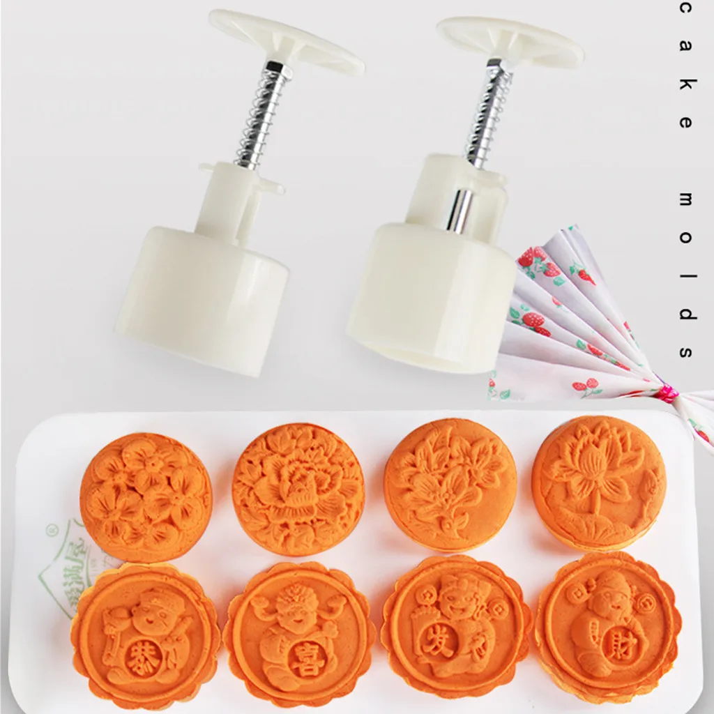 Инструменты для украшения торта Mooncake Mold Flower Mid autumn Festival Ручной пресс форма Moon