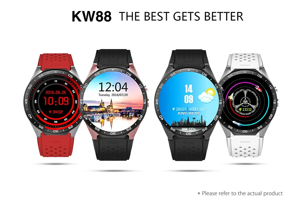 KingWear KW88 часы телефон Android 5,1 1,39 дюймов 3g Smartwatch телефон MTK6580 четырехъядерный 512 МБ ОЗУ 4 Гб ПЗУ gps датчик гравитации часы