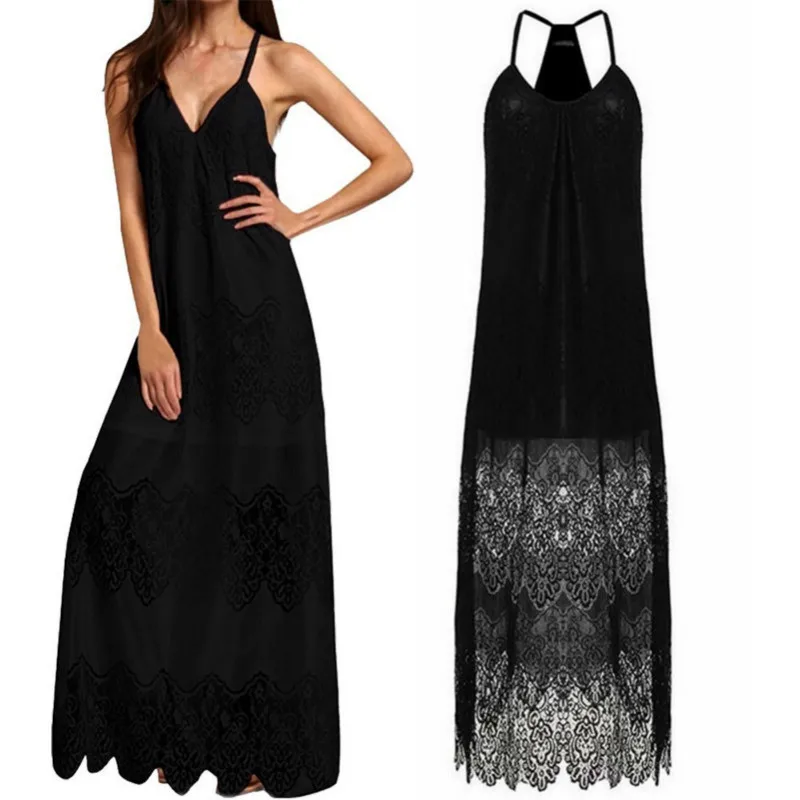 

Plus Size Loose Dress Tunic Beach Wear Dress Beach Dress Women Swimsuit Cover Ups Pareo Long Scalloped swimwear Lace