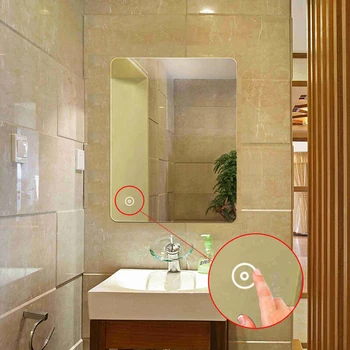 

70cm*50cm LED Bathroom Makeup Vanity Mirror Touch Controlling Makeup Mirror Bath Makeup Mirrors Frameless HWC