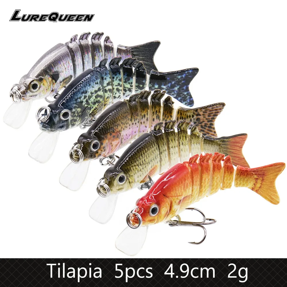 4.9cm 2g Mini Fishing Lure Segments Jointed Baits Topwater Tilapia