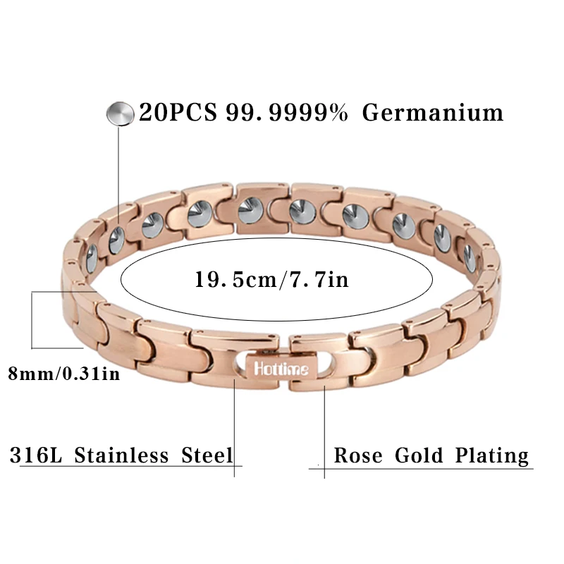 SGS Аутентификация экспорт в Корею и Японию био здоровье Терапия браслет 20 шт полный 99.99% Германий браслеты и браслеты