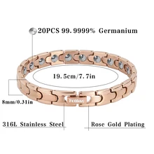 SGS Аутентификация экспорт в Корею и Японию био здоровье Терапия браслет 20 шт полный 99.99% Германий браслеты и браслеты