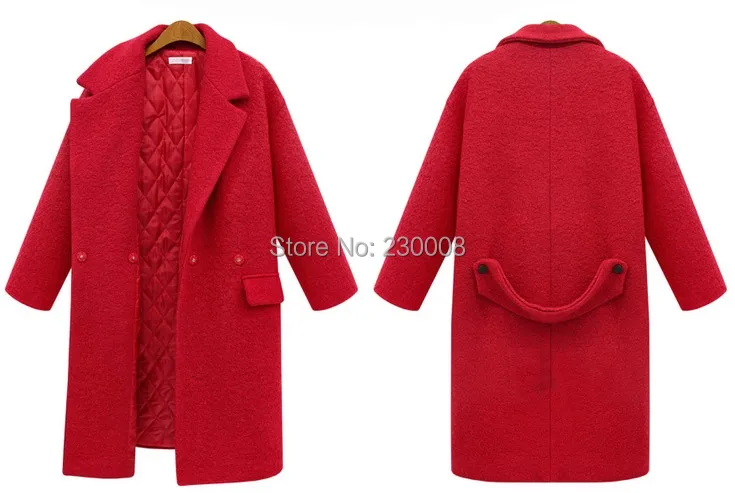 Модное утонченное зимнее пальто для женщин темперамент костюм воротник размера плюс женское плюс хлопок толстое теплое шерстяное пальто S-XXXL