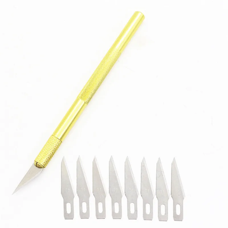 Aluminum Alloy Gold Plated Engraving Knife Utility Cutting Manual Model