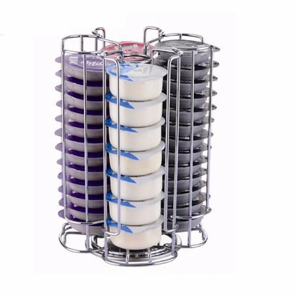 

1Pc Tassimo Stainless Steel Coffee Capsule Pod 52pods Metal Rotatable Coffee Storage Holder Kitchen Organizer Holder Coffee